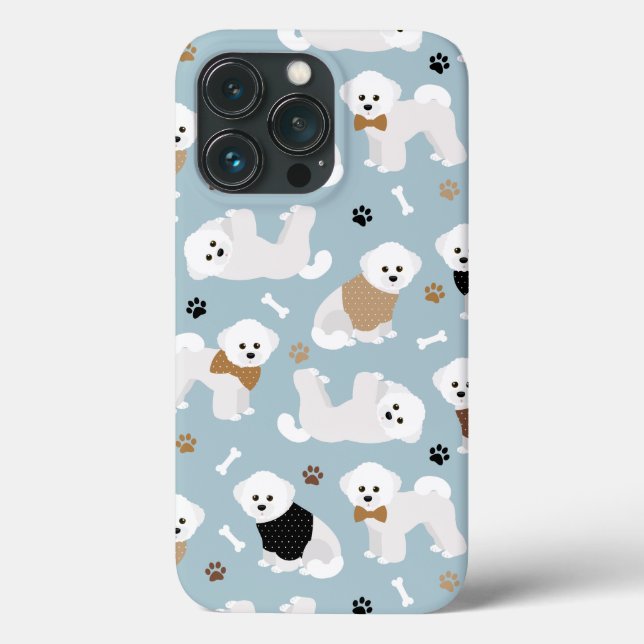 Bichon Frise Knochen und Paws Blue Case-Mate iPhone Hülle (Rückseite)