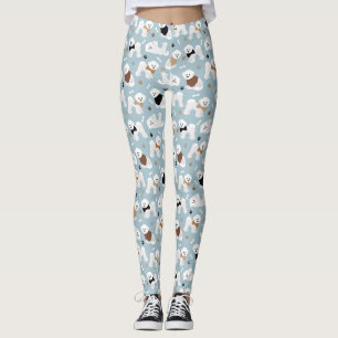 Bichon Frise Knochen und Paws Blue Leggings