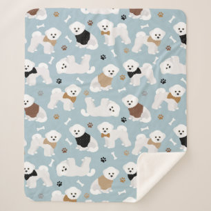 Bichon Frise Knochen und Paws Blue Sherpadecke