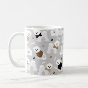 Bichon Frise Knochen und Paws Grau Kaffeetasse