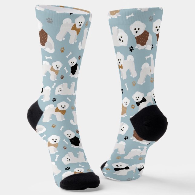 Bichon Frise Knochen und Paws Socken (Gewinkelt)
