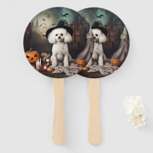 Bichon Frise Kürbisse Halloween Gruselig Fächer