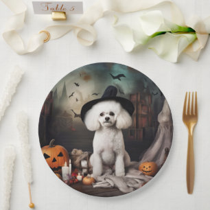 Bichon Frise Kürbisse Halloween Gruselig Pappteller