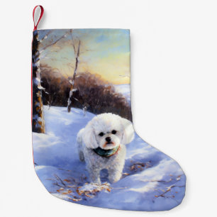 Bichon Frise Lass es schneien Weihnachten Kleiner Weihnachtsstrumpf