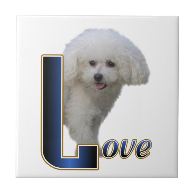 Bichon Frise Liebe Fliese (Vorderseite)