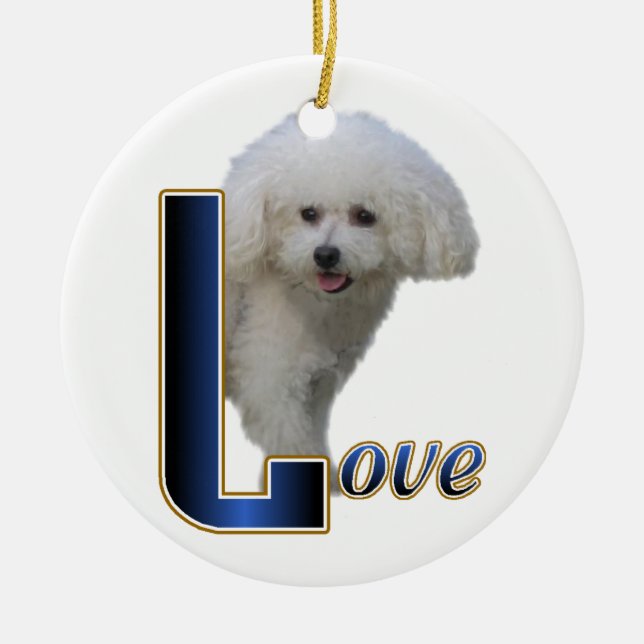 Bichon Frise Liebe Keramik Ornament (Vorne)