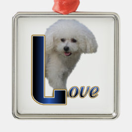 Bichon Frise Liebe Silbernes Ornament