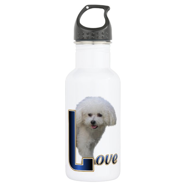 Bichon Frise Liebe Trinkflasche (Vorderseite)