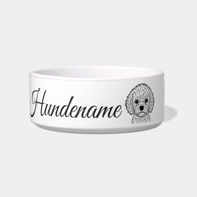 Bichon Frise Line Art personalized bowl Napf (Vorderseite)