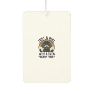 Bichon Frise Mädchen Vintage Hundeliebhaber Shirt_ Autolufterfrischer
