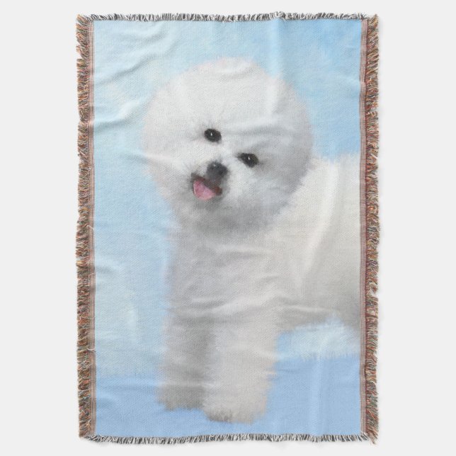 Bichon Frise Malerei - Niedliche Original Dog Art Decke (Vorderseite Vertikal)