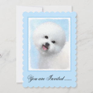 Bichon Frise Malerei - Niedliche Original Dog Art Einladung