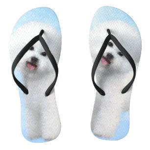 Bichon Frise Malerei - Niedliche Original Dog Art Flip Flops