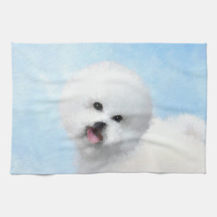 Bichon Frise Malerei - Niedliche Original Dog Art Handtuch