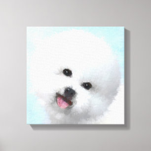 Bichon Frise Malerei - Niedliche Original Dog Art Leinwanddruck