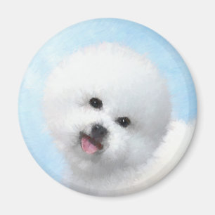 Bichon Frise Malerei - Niedliche Original Dog Art Magnet