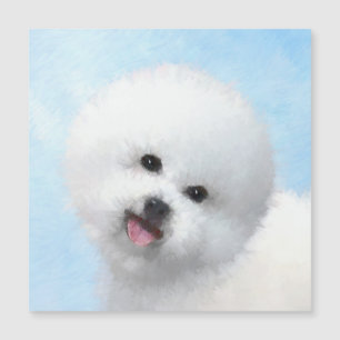 Bichon Frise Malerei - Niedliche Original Dog Art Magnetkarte