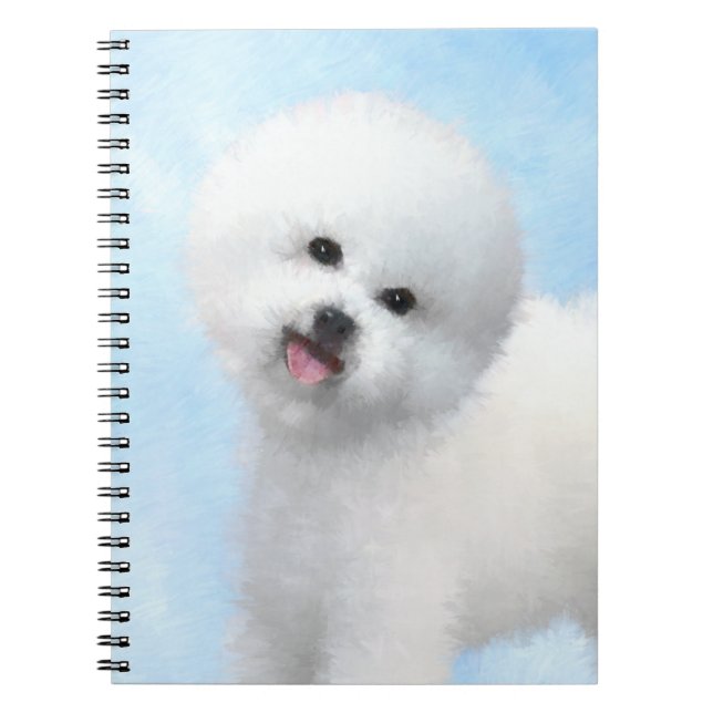 Bichon Frise Malerei - Niedliche Original Dog Art Notizblock (Vorderseite)