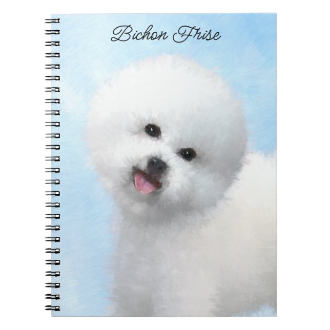 Bichon Frise Malerei - Niedliche Original Dog Art Notizblock (Vorderseite)