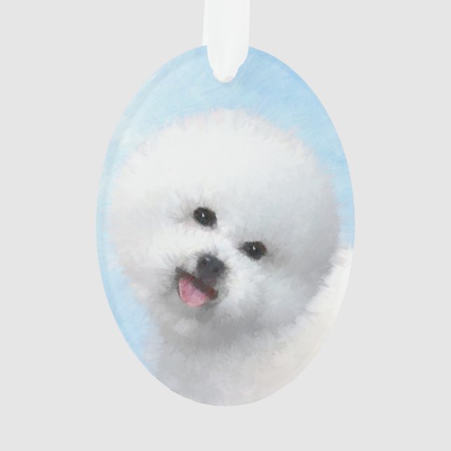 Bichon Frise Malerei - Niedliche Original Dog Art Ornament (Rückseite)
