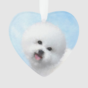 Bichon Frise Malerei - Niedliche Original Dog Art Ornament
