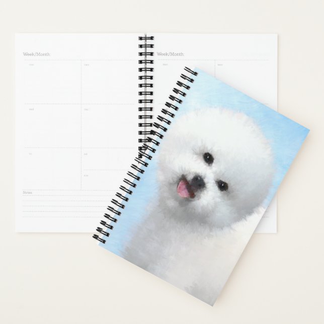 Bichon Frise Malerei - Niedliche Original Dog Art Planer (Anzeige)