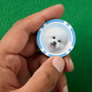 Bichon Frise Malerei - Niedliche Original Dog Art Pokerchips