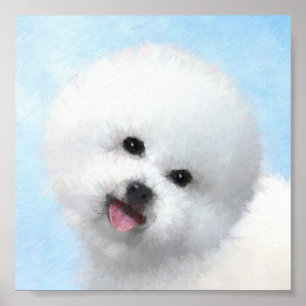 Bichon Frise Malerei - Niedliche Original Dog Art Poster
