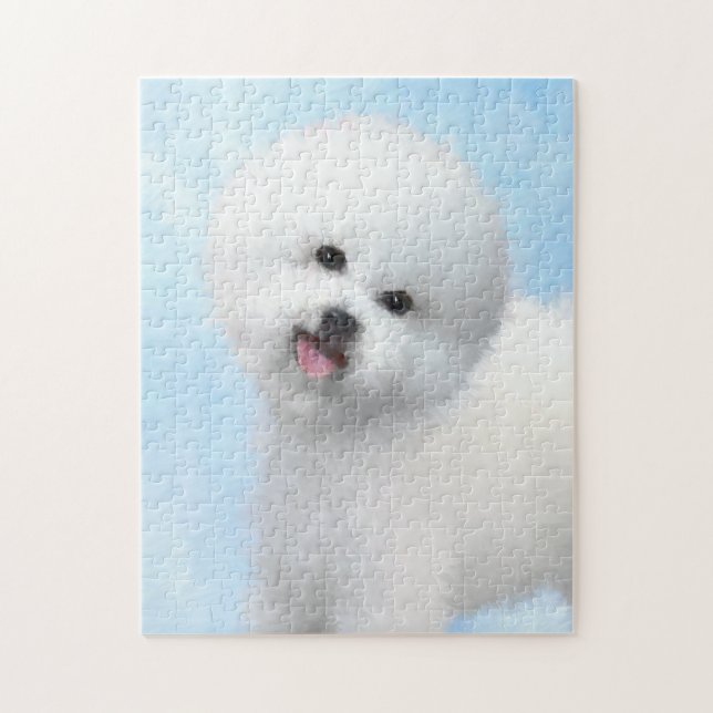 Bichon Frise Malerei - Niedliche Original Dog Art Puzzle (Vertikal)