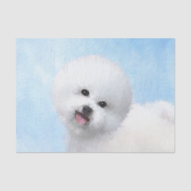 Bichon Frise Malerei - Niedliche Original Dog Art Seidenpapier (Vorderseite)