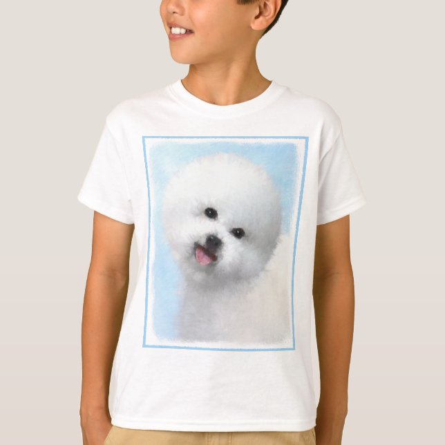 Bichon Frise Malerei - Niedliche Original Dog Art T-Shirt (Vorderseite)