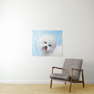 Bichon Frise Malerei - Niedliche Original Dog Art Wandteppich