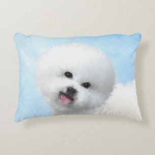 Bichon Frise Malerei - Niedliche Original Dog Art Zierkissen