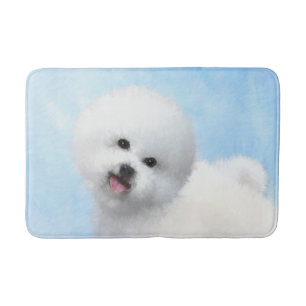 Bichon Frise Malerei - Niedliche Original Hunde Ku Badematte