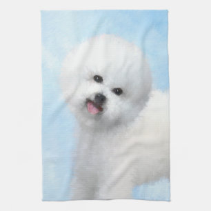 Bichon Frise Malerei - Niedliche Original Hunde Ku Geschirrtuch