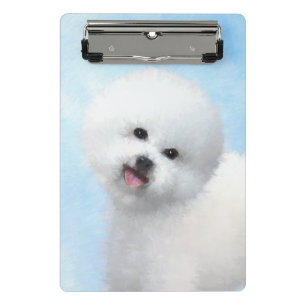 Bichon Frise Malerei - Niedliche Original Hunde Ku Mini Klemmbrett