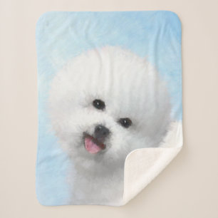 Bichon Frise Malerei - Niedliche Original Hunde Ku Sherpadecke