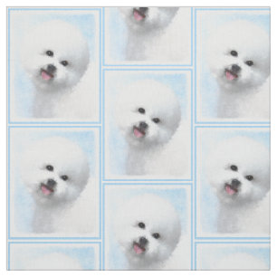 Bichon Frise Malerei - Niedliche Original Hunde Ku Stoff