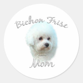 Bichon Frise Mama 2 Runder Aufkleber