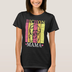 Bichon Frise Mama Hündin Hundezüchter Welpe Pfot T-Shirt