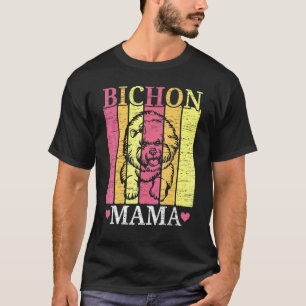 Bichon Frise Mama Hündin Hundezüchter Welpe Pfot T-Shirt