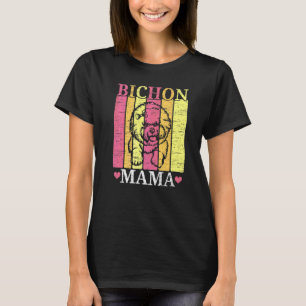 Bichon Frise Mama Hündin Hundezüchter Welpe Pfote T-Shirt