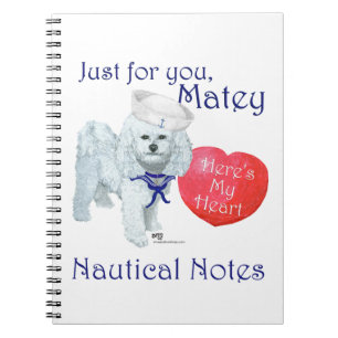 Bichon Frise Matrosen-Valentine Notizblock