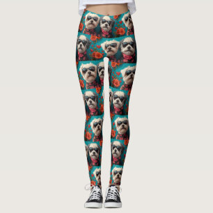 Bichon Frise mit Herz Rosen Valentinstag Leggings
