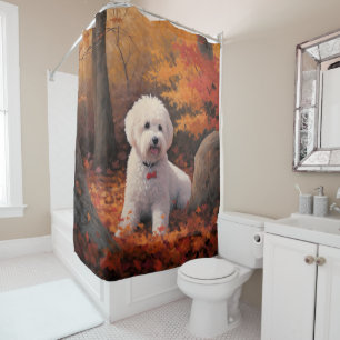Bichon Frise n Herbstleaves Fall Inspiriert Duschvorhang