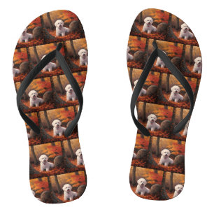 Bichon Frise n Herbstleaves Fall Inspiriert Flip Flops