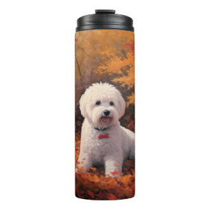 Bichon Frise n Herbstleaves Fall Inspiriert Thermosbecher