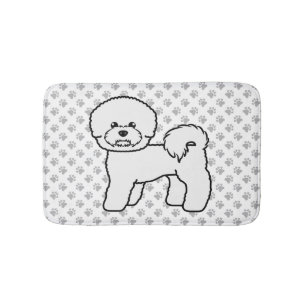 Bichon Frise Niedlich Cartoon Dog Illustration Badematte