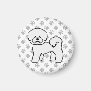 Bichon Frise Niedlich Cartoon Dog Illustration Magnet