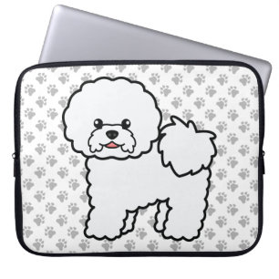 Bichon Frise Niedlich Cartoon Dog & Paws Laptopschutzhülle